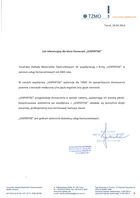 Referencja od firmy Toruńskie Zakłady Materiałów Opatrunkowych S.A.