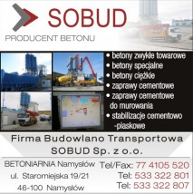 pompa  do betonu - Firma Budowlano- Transportowa SOBUD Sp. z o.o. Namysłów