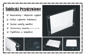 Tabliczka przydrziowa z plexi - Artykuły POS, Wyroby z Plexi - Carpe Diem design Nieporęt