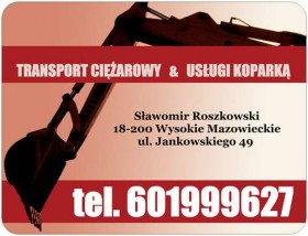 transport ciężarowy, usługi koparką - Usługi Transportowe Sławomir Roszkowski Wysokie Mazowieckie
