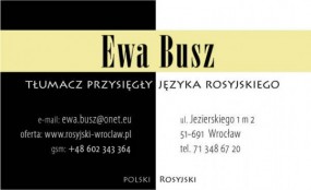Język Rosyjski - tłumaczenia - Rosyjski Tłumaczenia Ewa Busz Wrocław