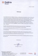 Referencja od firmy Dalkia Poznań S.A.