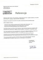 Referencja od firmy Załadunek Usługi Handel Joanna Gałuszka