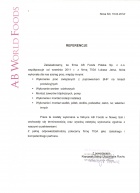 Referencja od firmy AB Foods Polska Sp. z o.o.