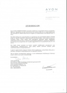 Referencja od firmy Avon Cosmetics Polska