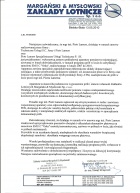Referencja od firmy ZAKŁADY LOTNICZE Margański&Mysłowski Sp. z o.o.