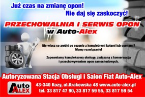 Serwis i depozyt opon - Auto-Alex - Autoryzowany serwis Fiat Kozy
