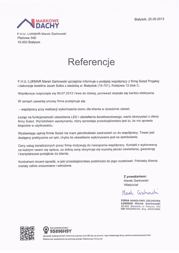 Referencja od firmy Markowe dachy