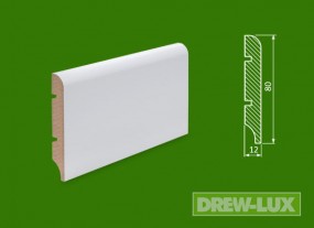 Cokół MDF lakierowany biały - 80*12 R10 -  DREW-LUX  Tomasz Włodkowski Pruszcz Gdański