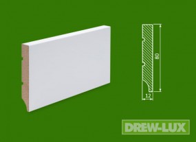 Cokół MDF lakierowany biały - 80*12 R1 -  DREW-LUX  Tomasz Włodkowski Pruszcz Gdański