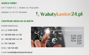 bezgotówkowa wymiana walut - Kantor internetowy wymiany walut  Walutykantor24.pl  Tarnowiec