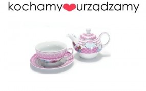 Czajniczek z filiżanką i talerzykiem - Kochamy urządzamy Wrocław