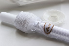 Świeca do chrztu z imieniem dziecka - Firma Oreo Bożena Gregoriou Akcesoria do chrztu, prezenty imienne Warszawa