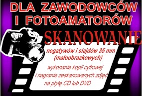 SKANOWANIE negatywów i slajdów 35 mm (małoobrazkowych) - Drukarnia Kowalscy Janowiec Wielkopolski