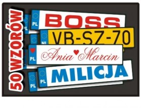 Tablica rejestracyjna/ ślubna na płycie PCV - Kameleon - Agencja reklamowa - Projekty, druk, reklama Sieradz