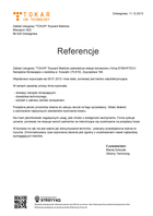 Referencja od firmy Zakład Usługowy "TOKAR" Ryszard Maćków