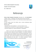Referencja od firmy Gminny Zakład Gospodarki Komunalnej w Żyrakowie
