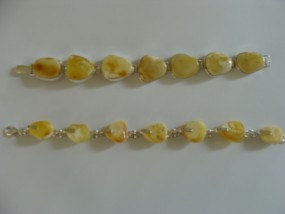 bransoletka srebrna z bursztynem - Trzciński Design Reda