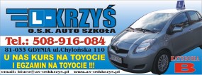 Kurs prawa jazdy kat. B    Toyoya YARIS - Auto Szkoła   L - KRZYŚ Gdynia