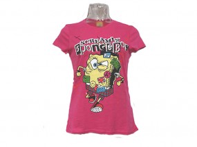 Official  Sponge Bob  Ladies T-Shirt in Hot Pink (1898) - Allstores clothing LTD Gliwice