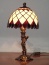 Wyrób lamp witrazowych Jerzy Mazur Pokój - 1.lampa witrażowa stojąca duża -  Złota jesie