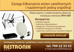 montaż anten zbiorczych RTV-SAT - Restronik Rzeszów
