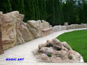 Ogrodzenie kamienne z łukiem Aranżacja ogrodów - Osielsko Magic Art Sztuczne Skały