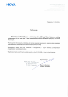 Referencja od firmy Hoya