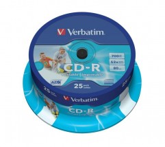 Płyty CD-R Verbatim 52x 700MB (Cake 25) WIDE PRINTABLE - redFOX - Sprzedaż wysyłkowa Łukasz Lisowski Wągrowiec