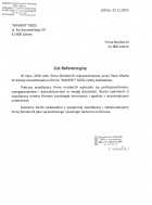 Referencja od firmy "MADENT" NZOZ
