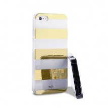 PURO Stripe Cover - Etui iPhone 5 (złoty) - Drive Gsm s.c. Łódź