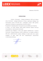 Referencja od firmy Lidex Sp. z o.o.
