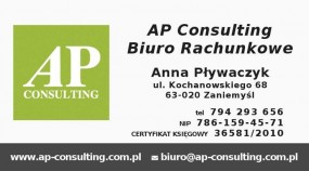 Profesjonalne usługi księgowe - AP Consulting - Biuro Rachunkowe Anna Pływaczyk Zaniemyśl