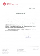 Referencja od firmy BLINK POLSKA sp. z o.ol.