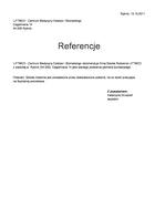 Referencja od firmy LIFTMED - Centrum Medycyny Estetyki i Stomatologii