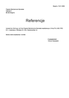 Referencja od firmy Pojazdy Mechaniczne Sprzedaż