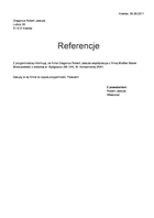 Referencja od firmy Dragonus Robert Jaskuła