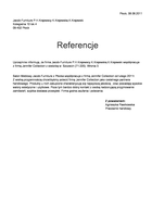 Referencja od firmy Jacob-Furniture P.H.Krajewscy K.Krajewska,K.Krajewski