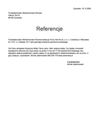 Referencja od firmy Przedsiębiorstwo Wielobranżowe Renowa