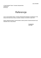 Referencja od firmy In Curae Doradztwo Prawne i Finansowo-Ubezpieczeniowe