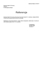 Referencja od firmy Stanisław Piątek SP Consulting