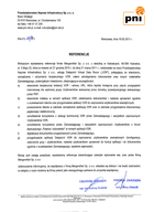 Referencja od firmy Przedsiębiorstwo Napraw Infrastruktury Sp. z o.o