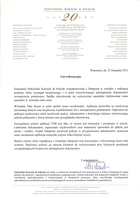 Referencja od firmy Sołtysiński, Kawecki & Szlęzak