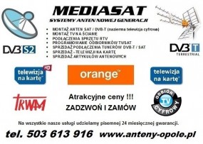 Montaż anten TV/SAT -  MEDIASAT  Systemy anten nowej generacji Reginek Mariusz Dobrzeń Wielki
