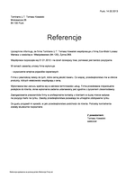 Referencja od firmy Tomtrans U.T. Tomasz Kowalski