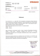 Referencja od firmy STRABAG Sp. z o.o.