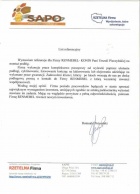 Referencja od firmy SAPO Tartak Dobra