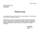 Referencja od firmy Źródło SPA Ewelina Tyralska