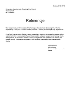 Referencja od firmy Konsorcjum Nieruchomości Consulting Artur Pluchrat