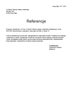 Referencja od firmy "La Sante" Gabinet masażu rehabilitacji